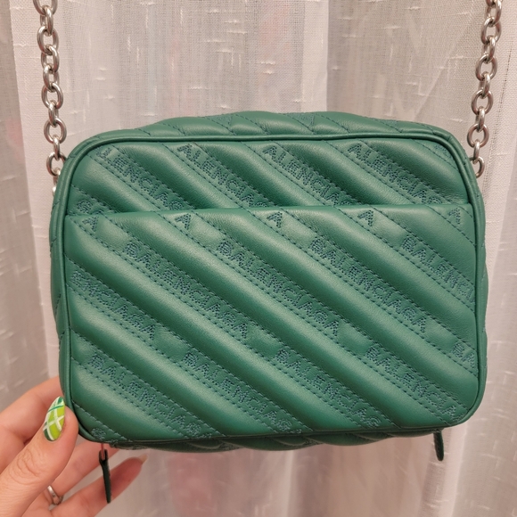 Balenciaga Blanket Reporter Camera Shoulder Bag Green - Picture 13 of 17